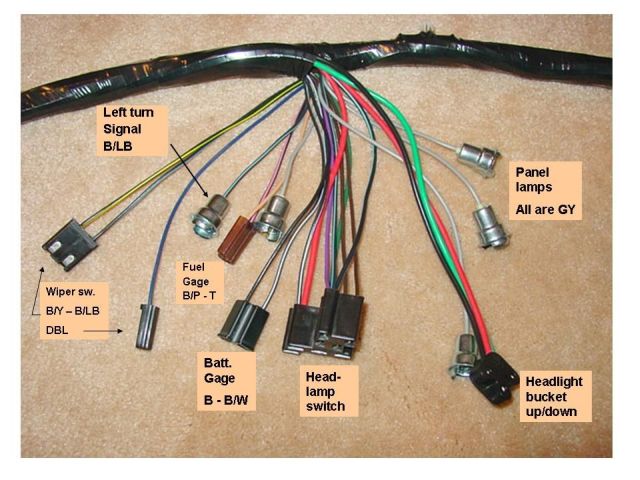 Headlight Motor Switch Wire Color Codes