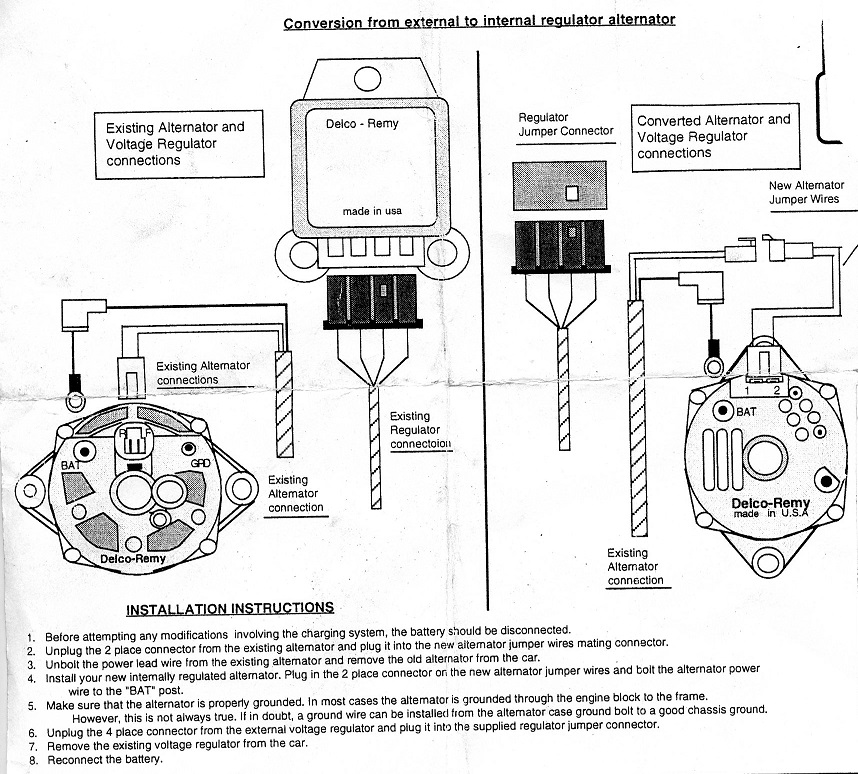 C2 Wiring Diagram/Instructions Needed for 65 327Alternator ... 1951 chevy voltage regulator wiring diagram chevy 