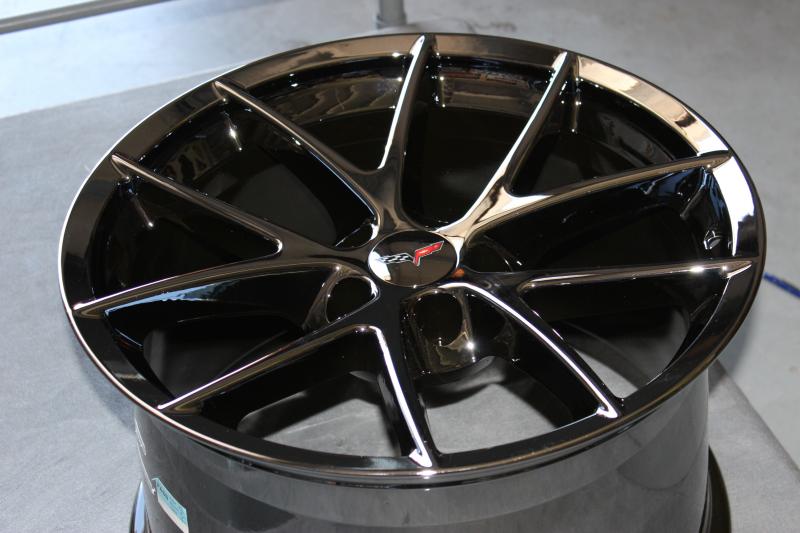 Black Chrome Corvette Spyder Wheels for C6 Z06 Grand Sport 18x9.5 / 19x12s.