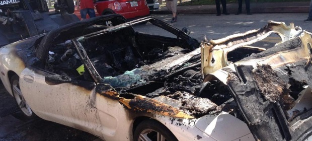 C5 Corvette Goes Up in Flames in South Beach