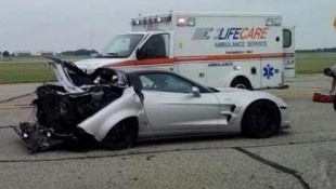 Corvette ZR1 Crashes After Celebratory Burnout at the Michigan Mile