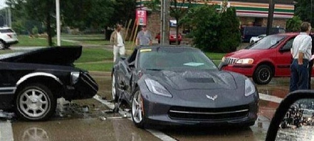 2014 Corvette Stingray Hit By A Lincoln Town Car