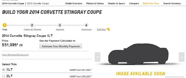 C7 Corvette Stingray Configurator is Live!