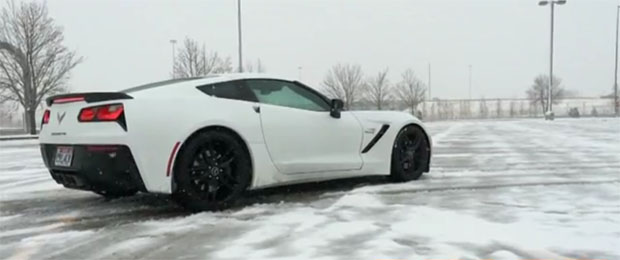 Supercharged 650-Horsepower C7 Corvette does “Powdered Donuts”