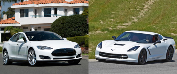 Tesla Model S vs 2014 C7 Corvette Stingray
