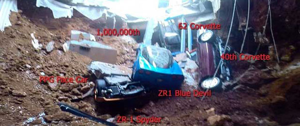 Corvettes in Sinkhole Could take Three Months to Retrieve