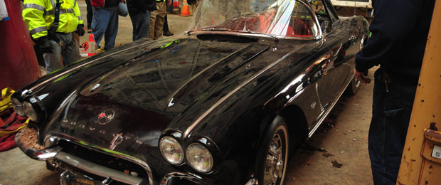 1962 Black Corvette Sinkhole Removal at National Corvette Museum (4)