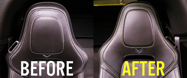 Altering the Color of Your Corvette Upholstery's Stitching Before-After Featured