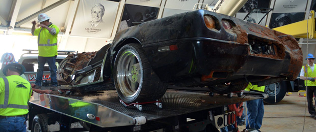 Corvette ZR-1 Spyder Removed from Sinkhole at National Corvette Museum Featured