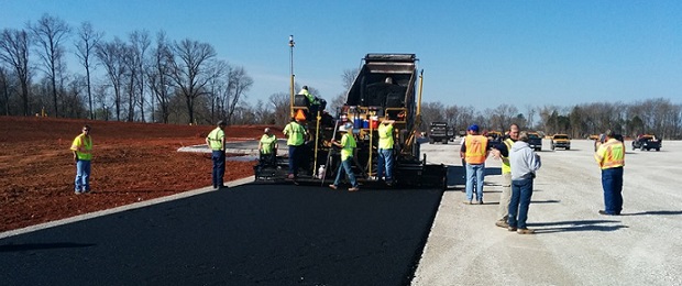 Workers Lay Asphalt for new Corvette Museum Motorsports Park