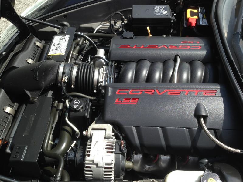 Black 2007 C6 Chevrolet Corvette Coupe LS2 Engine