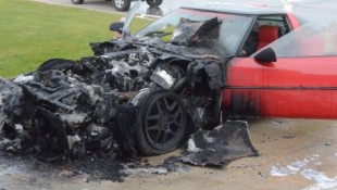 Oh, the Humanity! Corvette Catches on Fire while Charging