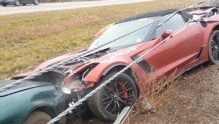 New Corvette Z06 Convertible takes a bad turn in Michigan