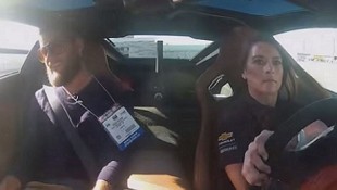 Here’s one hell of a lucky C7 passenger riding with Danica Patrick