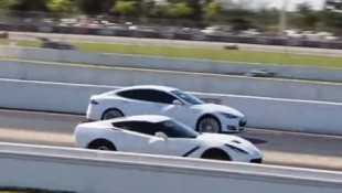 C7 Corvette Hangs On Against 600-Plus-Horsepower Tesla