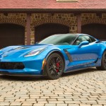 A Blue and Black (Not White and Gold) Corvette Z06 that Complements The Dress