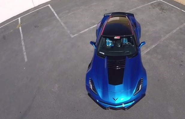 Drone’s-Eye View of Winged C7 Corvette