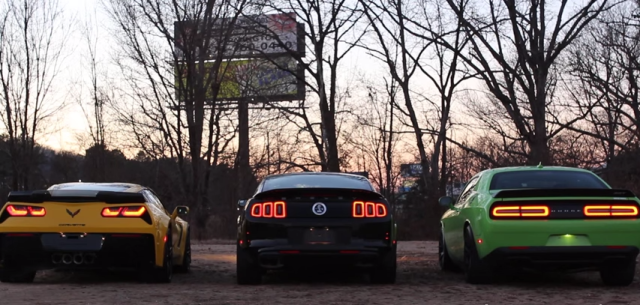 Corvette Z06 Battles Shelby GT500 and Hellcat in Rev-Off