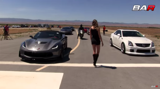 C7 Corvette Z06 Demolishes Cadillac CTS-V in Drag Race … Oh, Wait a Minute