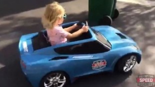 Three-Year-Old Drifts Toy Corvette Like a Boss