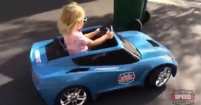 Three-Year-Old Drifts Toy Corvette Like a Boss