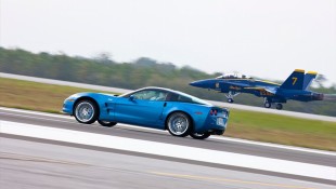 Throwback Thursday: Blue Devil Corvette VS Blue Angel Fighter Jet