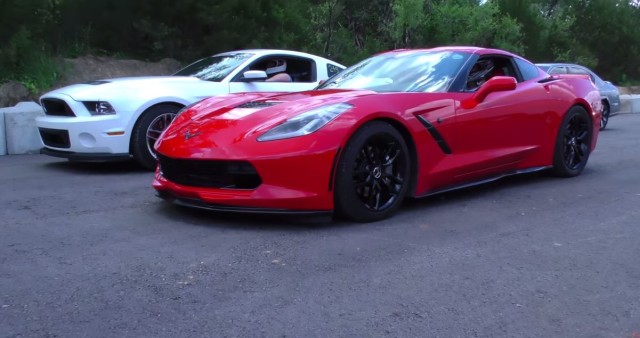 The Finger Flies in This C7 Corvette vs GT500 Race