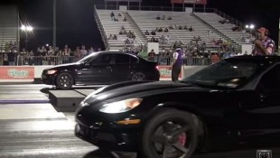 Girl in C6 Corvette Beats Boyfriend in BMW on Drag Strip