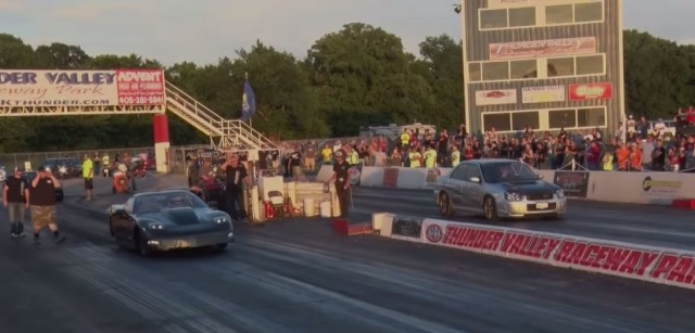 Watch a Corvette Funny Car Decimate a Group of Street Racers