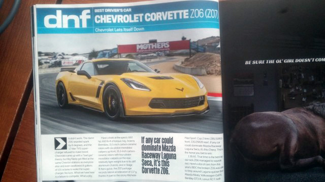 Corvette Best Driver's Car DNF Magazine Article Featured