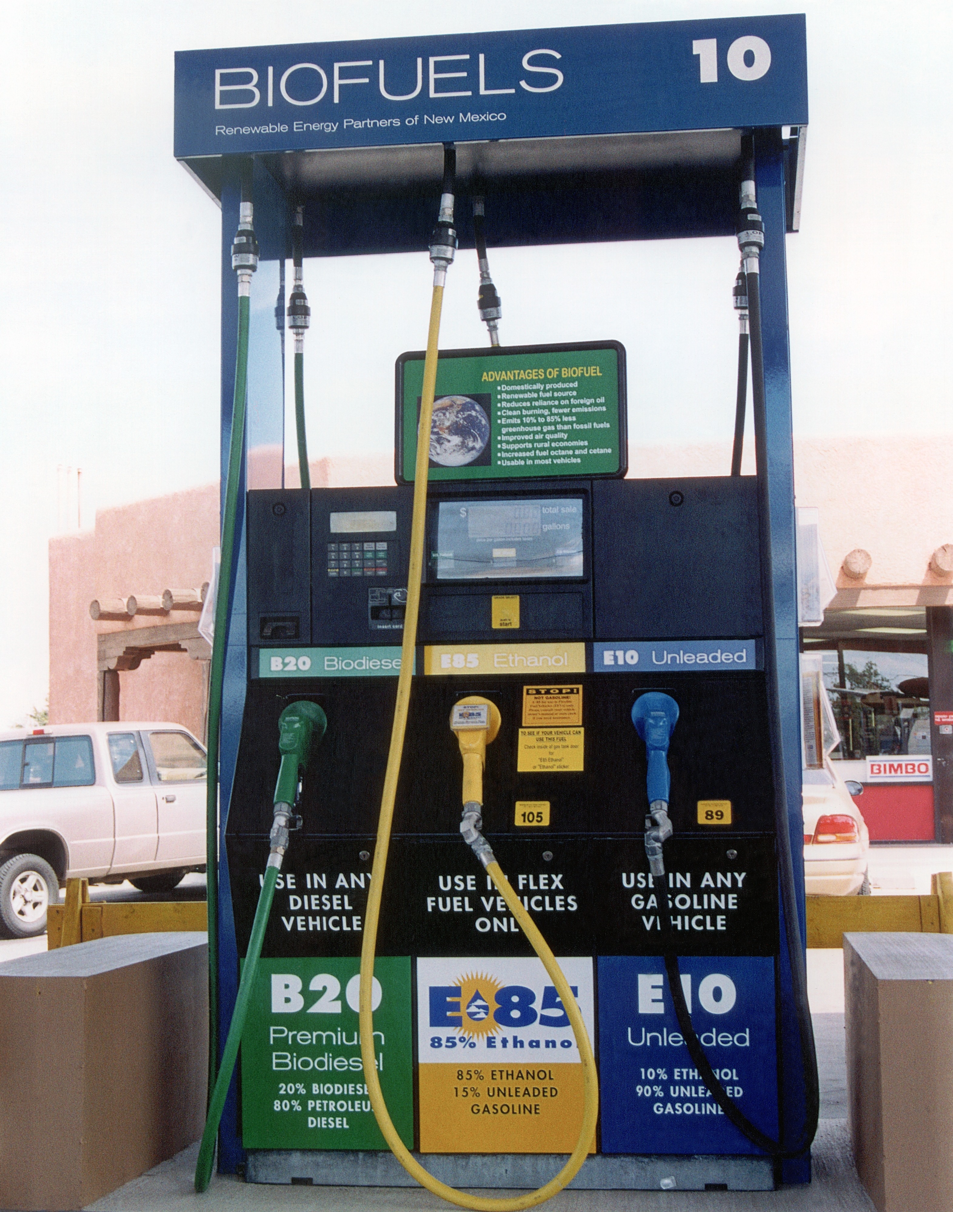 Triple biofuels dispenser at Baca Street Biofuels Stations