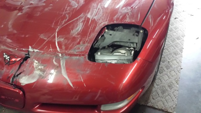 C5 Corvette Bulldozes Honda, Lives to Tell the Tale