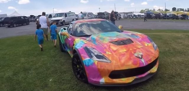 Tie-Dyed C7 Z06 Corvette Gets Mixed Reviews at GM Nationals