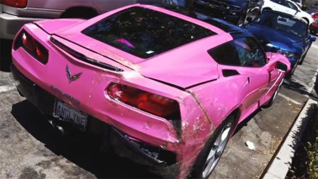 Angelyne’s Pink C7 Corvette Has Seen Better Days