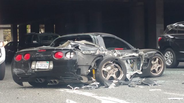 C5 Corvette Gets Destroyed In Crash, Driver Walks Away