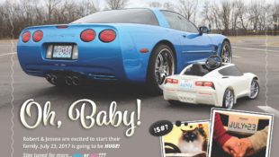 Corvette Replaces Stork in Novel Baby Announcement