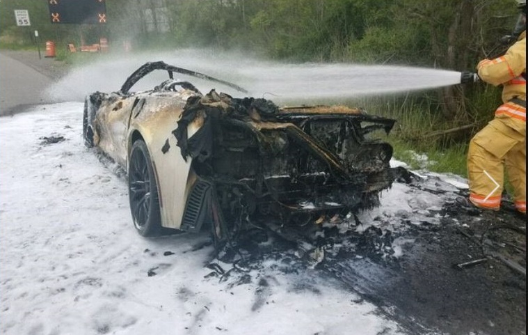 Man’s Dream Corvette Z06 Goes Up in Flames