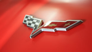 Corvette Logo on Lingenfelter C6 Corvette Matte Red