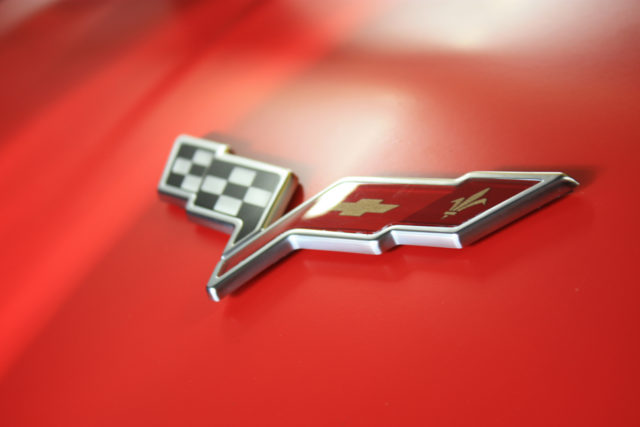 Corvette Logo on Lingenfelter C6 Corvette Matte Red