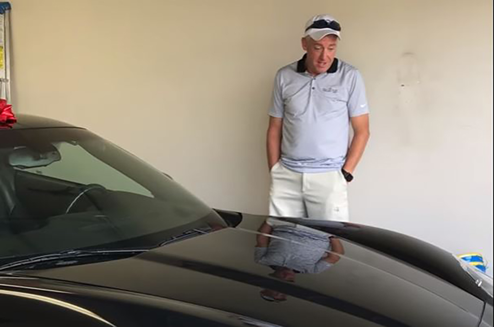 Dad Surprised by Corvette For Fathers Day