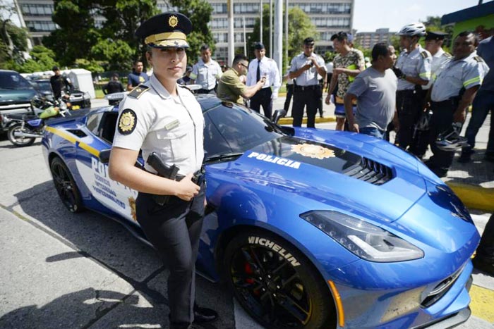 Seized Corvette Becomes a Guatemalan Police Car