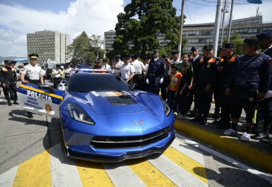 Seized Corvette Becomes a Guatemalan Police Car