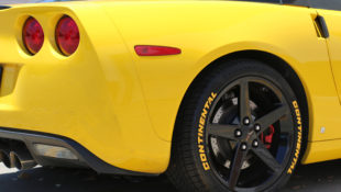 Yellow Continental Tire Stickers on C6 Corvette