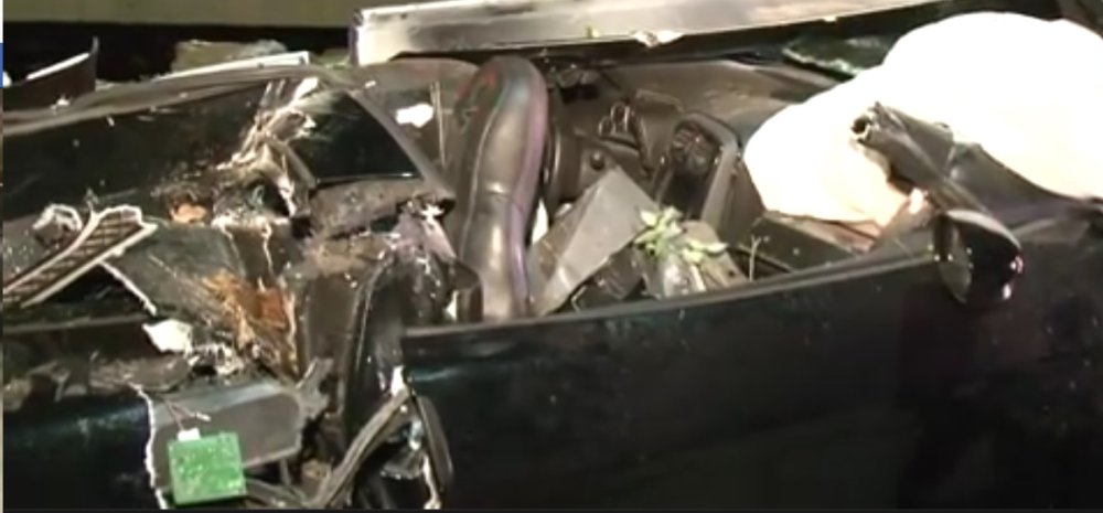 Wrecked Corvette Passenger's Side