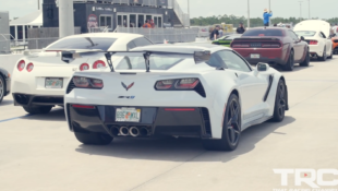 The 2019 Corvette ZR1 with its foe, the 2018 Dodge Demon.