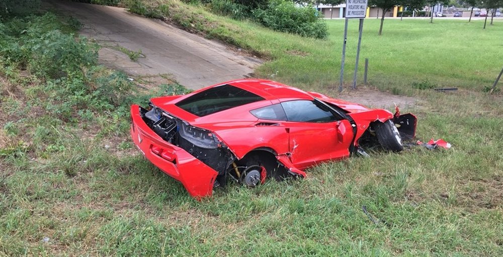 Wrecked Corvette Rear