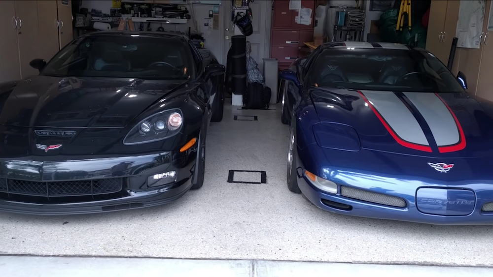 YouTuber Froggy's 2004 and 2013 Corvette Z06s.