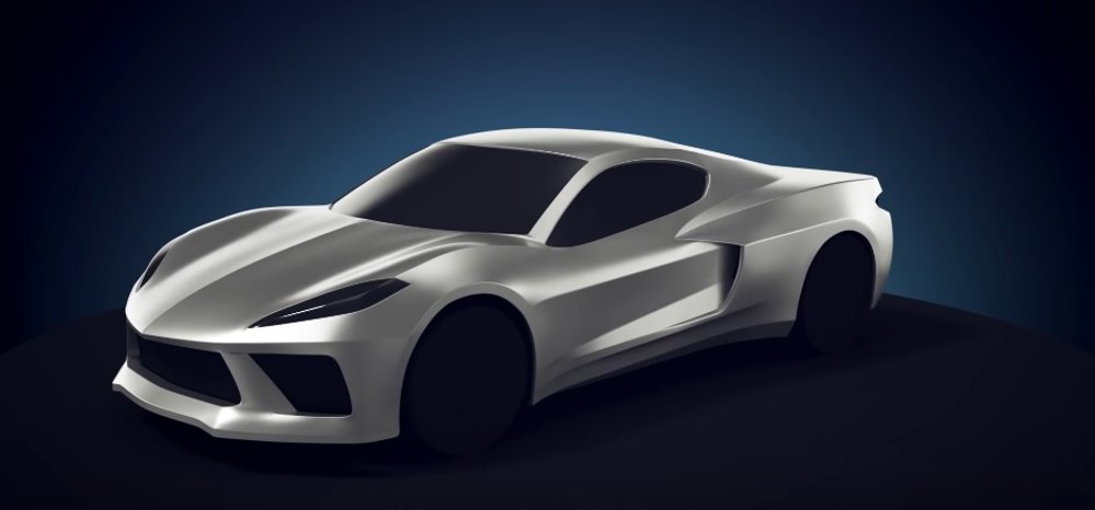 Mid-Engine Corvette Render Front 3/4