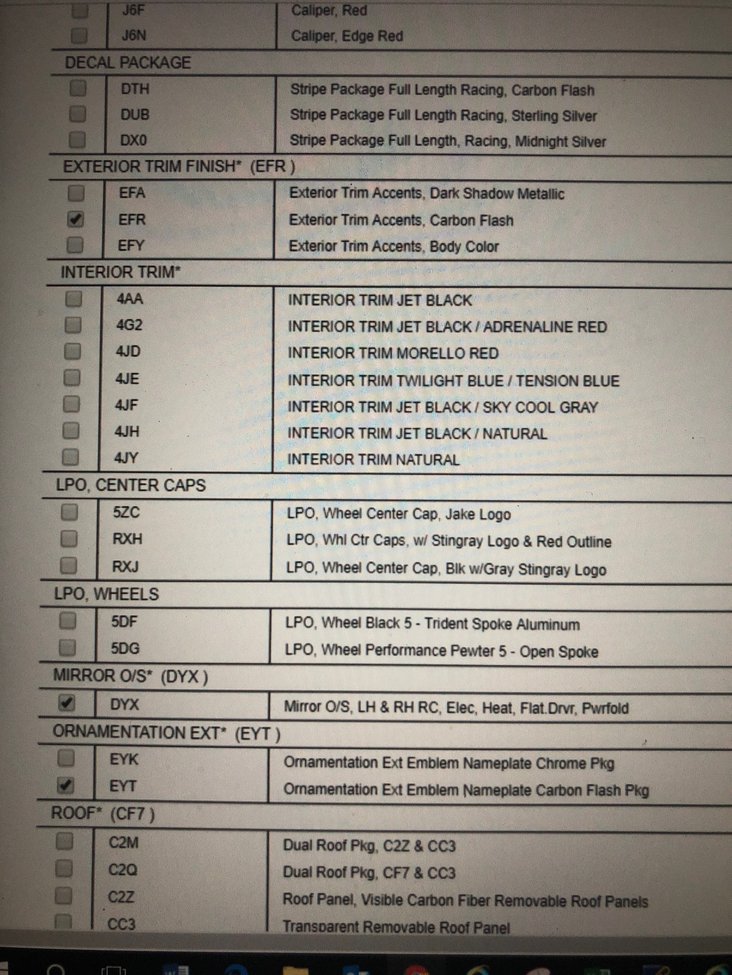 2020 C8 Corvette Order Form and Options List Leaked!
