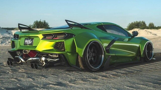 Widebody C8 Corvette Renderings Make Room for Pair of Turbos